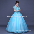 Ruffles Quinceanera Robes Robe de bal Robe de soirée bleue Robe de bal